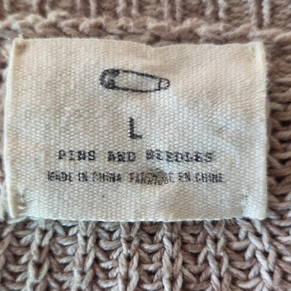 Pins & Needles Tan Sweater with Lace Trim Size L - Picture 5 of 5